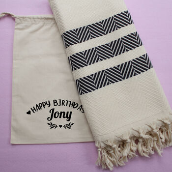 Personalised Soft Cotton Sofa Throw Blanket, 5 of 10