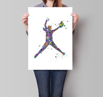 Set Of Four Women's Softball Prints, 2 of 6