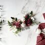 Burgundy And White Floral Hair Comb, thumbnail 1 of 4