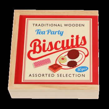 Traditional Wooden Tea Party Biscuits In Retro Box, 3 of 5
