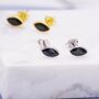 Sterling Silver Black Spinel Crystal Marquise Stud Earrings, thumbnail 1 of 10