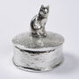 Personalised Engraved Cat Pewter Trinket Box Gift, thumbnail 3 of 8