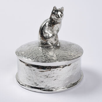 Personalised Engraved Cat Pewter Trinket Box Gift, 3 of 8