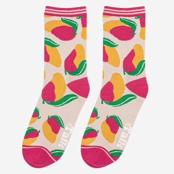 Women's Mango Fruit Bamboo Socks, 5 of 5
