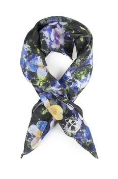 Pansy Floral Square Silk Scarf, 6 of 8