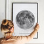 Personalised Black And White Moon Art Print, thumbnail 1 of 8