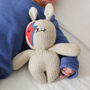 Bowie Bunny Handmade Rattle For New Baby, thumbnail 1 of 4