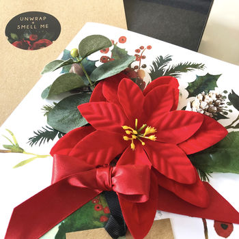 Luxury Special Poinsettia Christmas Flower Card Scented, 7 of 9