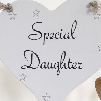 Special Daughter Wooden Heart Hanging Sign, 2 of 2
