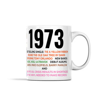 Personalised 50th Birthday Gift Mug Of 1974 Music, 6 of 6