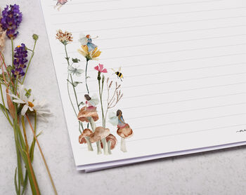 A4 Landscape Letter Writing Paper With Fairy And Floral Design, 3 of 4