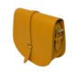 Leather Saddle Bag Loop Closure Crossbody Sam In Yellow, thumbnail 6 of 8