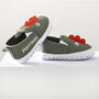 Personalised Dinosaur Baby Shoes Khaki, thumbnail 2 of 8