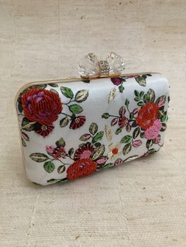 Rectangle Rose Floral Women's Clutch Bag, 4 of 7