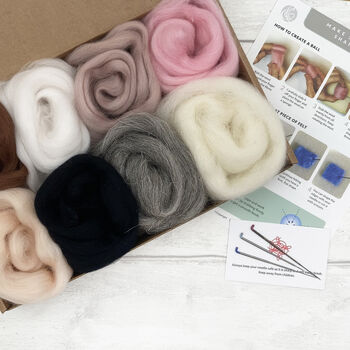 Needle Felting Starter Kit Natural. 100% Wool Fibres, 8 of 8