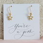 Gold Plated Star Earrings, thumbnail 2 of 10