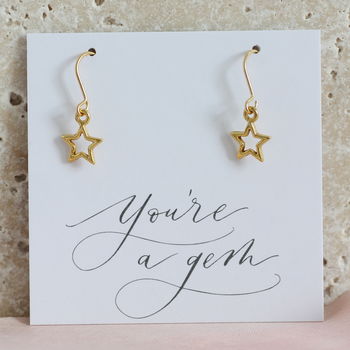 Gold Plated Star Earrings, 2 of 10