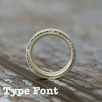 Secret Message Personalised Silver Band Ring, 10 of 12