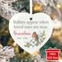 Robins Appear Ceramic Heart Hanging Decoration Bauble + Gift Box, thumbnail 1 of 7