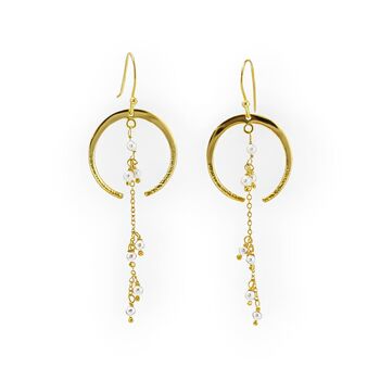 18ct Gold Plated Moon Goddess Drop Earrings, 2 of 6