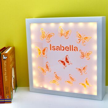 Personalised Butterfly Children's Night Light Box Light, 2 of 5