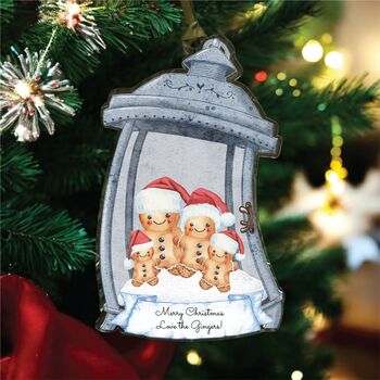 Personalised Christmas Gingerbread Lantern Hanging Decoration, 9 of 11