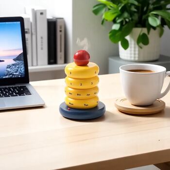 Scandinavian Style Rotating Wood Desk Calendar, 5 of 9