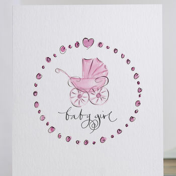 'Baby Girl' New Baby Card, 3 of 3