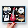 Personalised Music Lover Iced Biscuits Father's Day Letterbox Gift, thumbnail 1 of 11