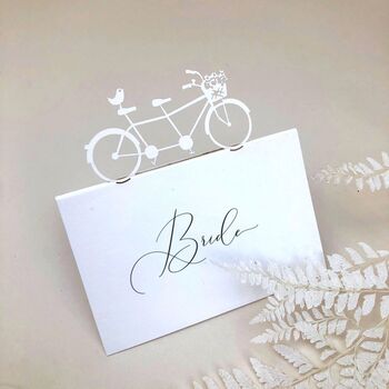 Bicycle Laser Cut Wedding Place Card, 2 of 7