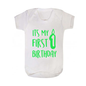'It's My 1st Birthday' Baby Grow Vest / T Shirt, 9 of 10