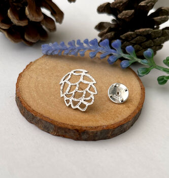 Sterling Silver Pine Cone Pin Brooch, 6 of 10