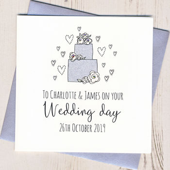 Personalised Glittery Wedding Cake Card, 2 of 4