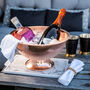 Solid Copper Champagne Bowl – Hammered Surface, Silver Colored, thumbnail 3 of 12