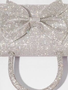 Monaco D’or Champagne Gold Crystal Ball Ribbon Bag, 3 of 8