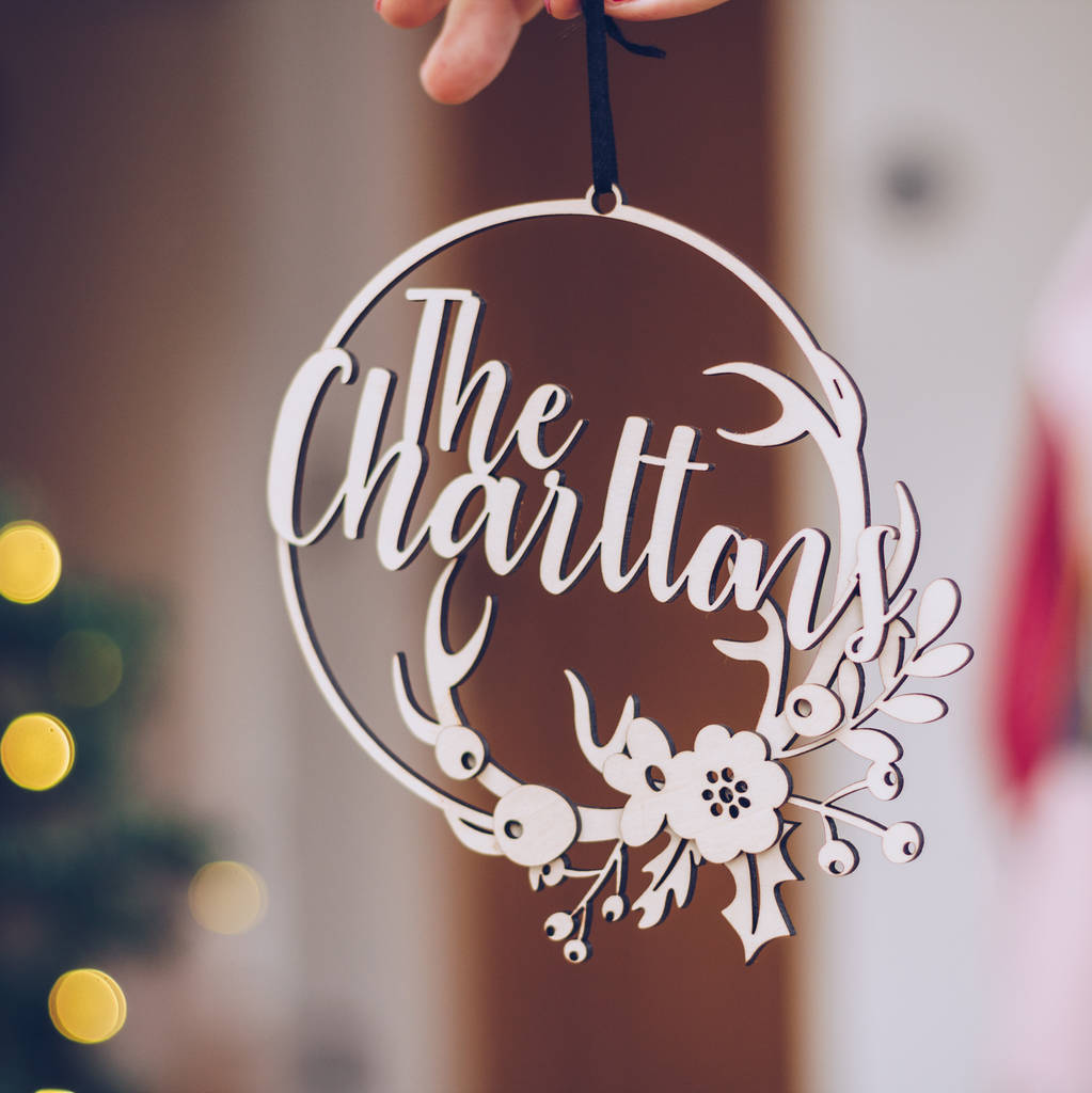 Wooden Personalised Christmas Hanging Decoration