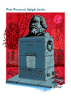 Marx Monument London Greetings Card, 2 of 2