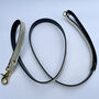 Premium Handmade Italian Leather Black Gold Dog Lead, thumbnail 5 of 9