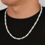 Mens Pearl Necklace Baroque Shell Pearl Chain Necklace, thumbnail 2 of 8