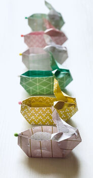 Fold Your Own Origami Paper Easter Bunny Baskets, 7 of 12