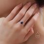 Sterling Silver One Carat Sapphire Blue Cz Ring, thumbnail 11 of 12