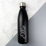 Personalised Black Metal Insulated Drinks Bottle Flask, thumbnail 2 of 6