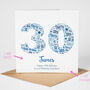 Blue Star Personalised 30th Birthday Card, thumbnail 2 of 5