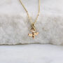 14ct Solid Gold Mini Bee Charm Necklace, thumbnail 1 of 3