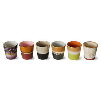 Ceramic 70's Style Mugs Set Of Six, 2 of 5