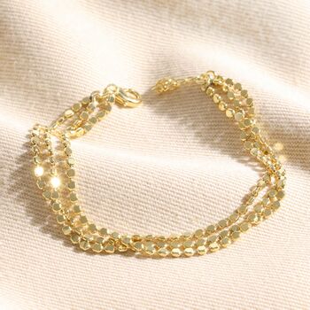 Triple Layered Dotted Chain Bracelet, 4 of 8