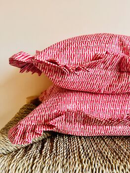 Handmade Indian Block Print Cushion, 2 of 4