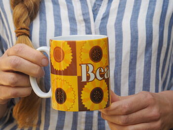 Personalised 'Sunflower Squares' Mug, 2 of 4