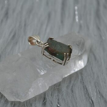 Raw Emerald Pendant Necklace, 6 of 12