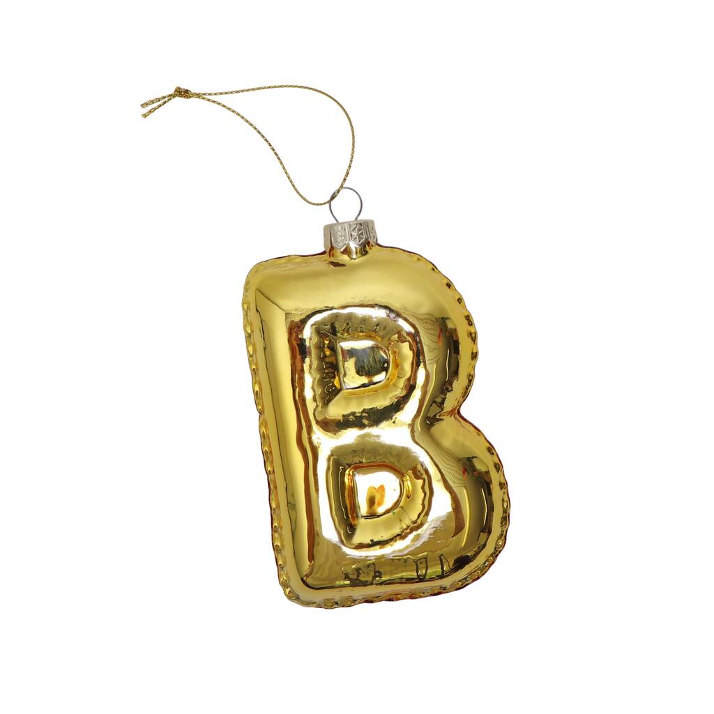 B Balloon Alphabet Decoration, 12cm Gold By The Conscious